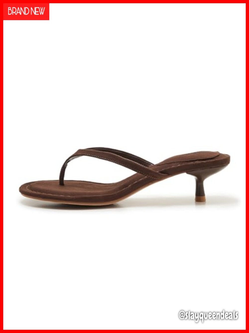 Kitten Heel Thong Sandals Slip-on Low Heeled Fashion Summer Flip Flops Heels